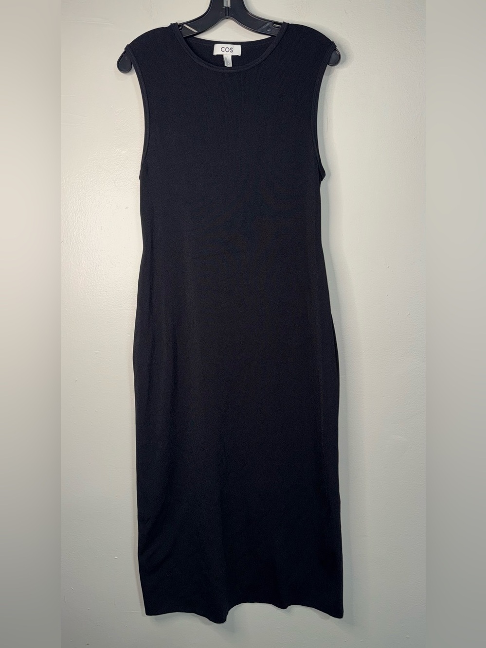 COS Sleek Black Sleeveless Knit Midi Dress
